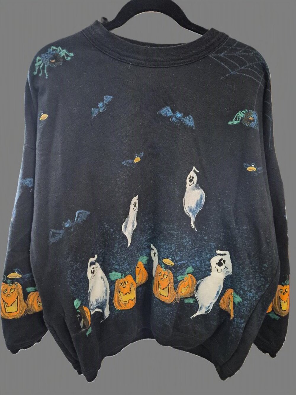 ARTISANS WOMENS VINTAGE 1980S HALLOWEEN PRINT SWEATSHIRT IN SIZE XL